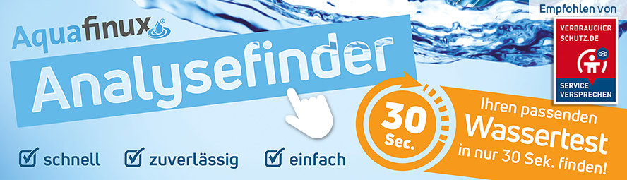 Aquafinux Analysefinder: Wassertests empfohlen von verbraucherschutz.de
